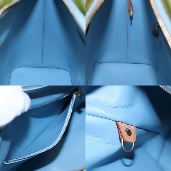 LOUIS VUITTON Monogram Vernis Houston Hand Bag Baby Blue M91005 - Picture 12 of 12